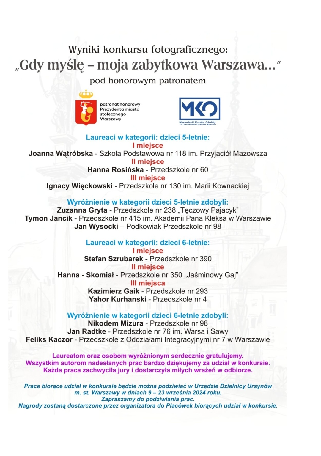 Galeria - Przedszkole 390 w Warszawie